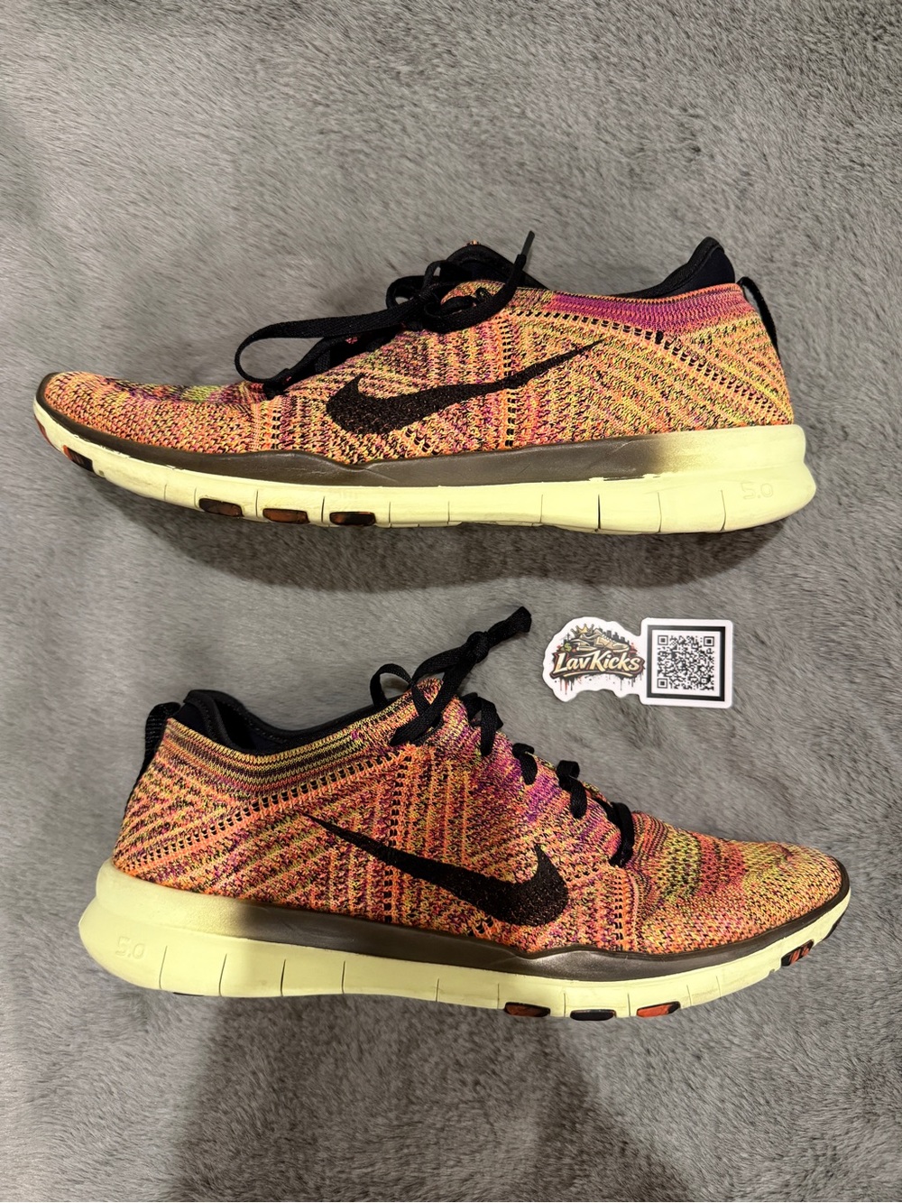 Nike Free 5.0 TR Flyknit Women’s Size 9 718785-801 Pre-Owned clean